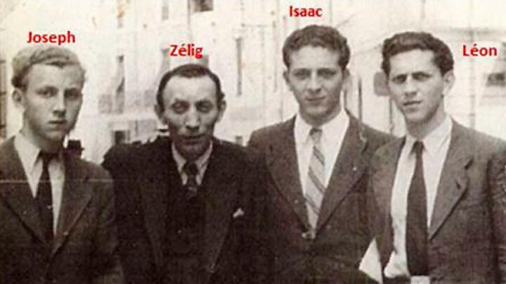 Joseph Borne with his father and two elder brothers before their deportation to Auschwitz.
